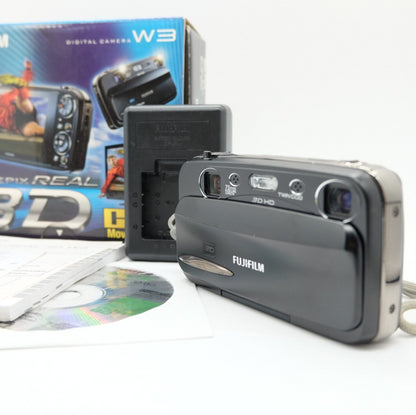 [Mint] Fujifilm FinePix Real 3D W3 10.0MP Digital Camera Black W/ Box #1094A