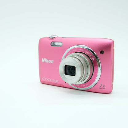 [Top Mint] Nikon COOLPIX S3500 Pink 20.1MP Digital Camera W/ Box Japan #1016A