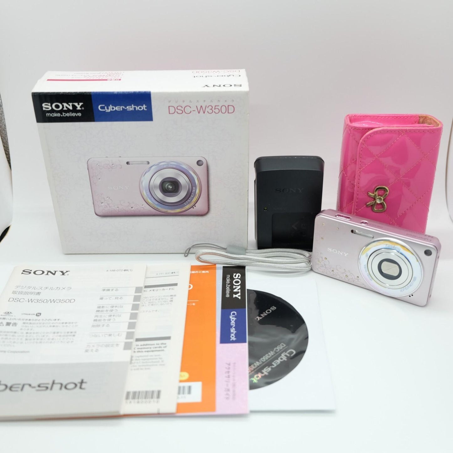 SONY Cyber Shot DSC-W350D Digital camera Jewel Pink w/ Box [N Mint]  Japan #1059