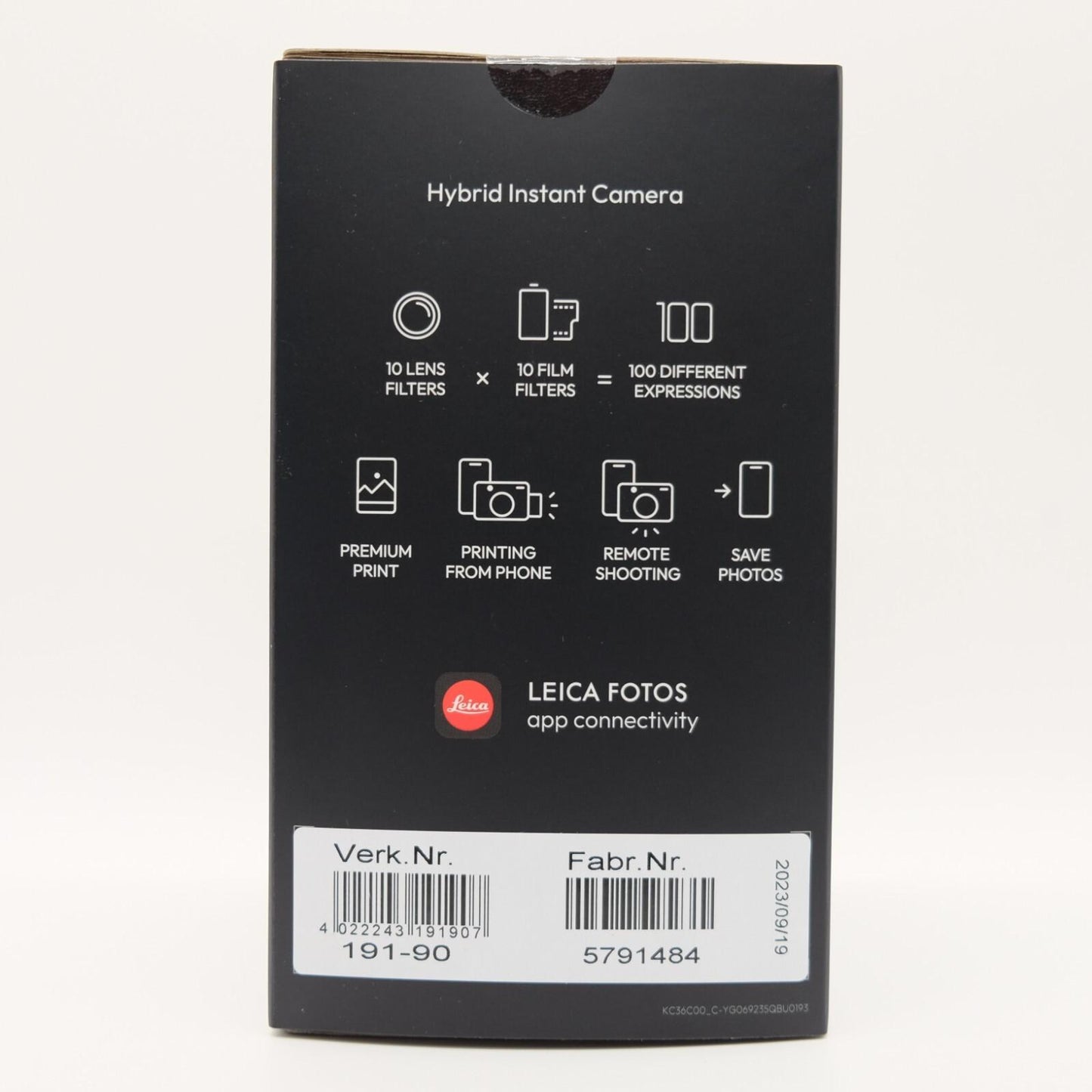 Leica Sofort 2 Black 19190Hybrid Instant Camera Size PSL From Japan #23205