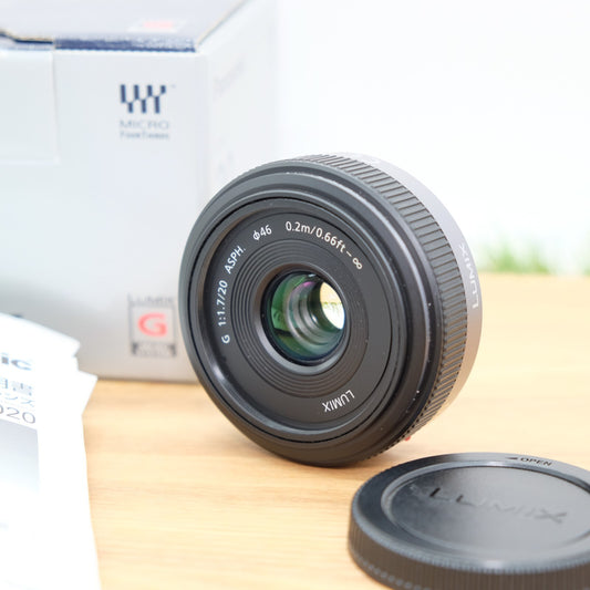 Panasonic LUMIX G 20mm f/1.7 ASPH H-H020 Lens Black  W/ Box Japan [Mint] #1124A