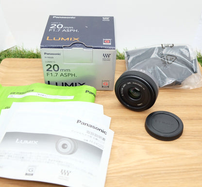 Panasonic LUMIX G 20mm f/1.7 ASPH H-H020 Lens Black  W/ Box Japan [Mint] #1124A