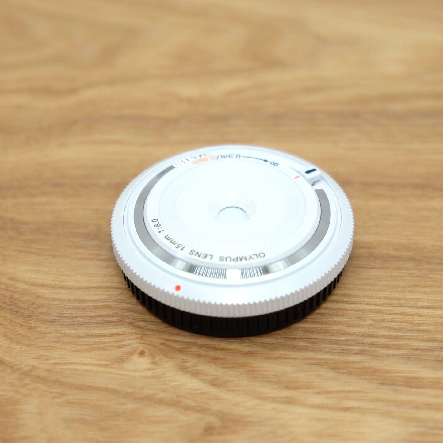 Olympus 15mm f/8 Lens BCL-1580 White for PEN Camera W/ Box Japan [Mint] #1139A