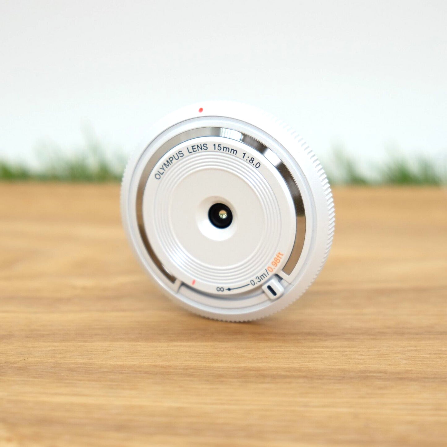 Olympus 15mm f/8 Lens BCL-1580 White for PEN Camera W/ Box Japan [Mint] #1139A