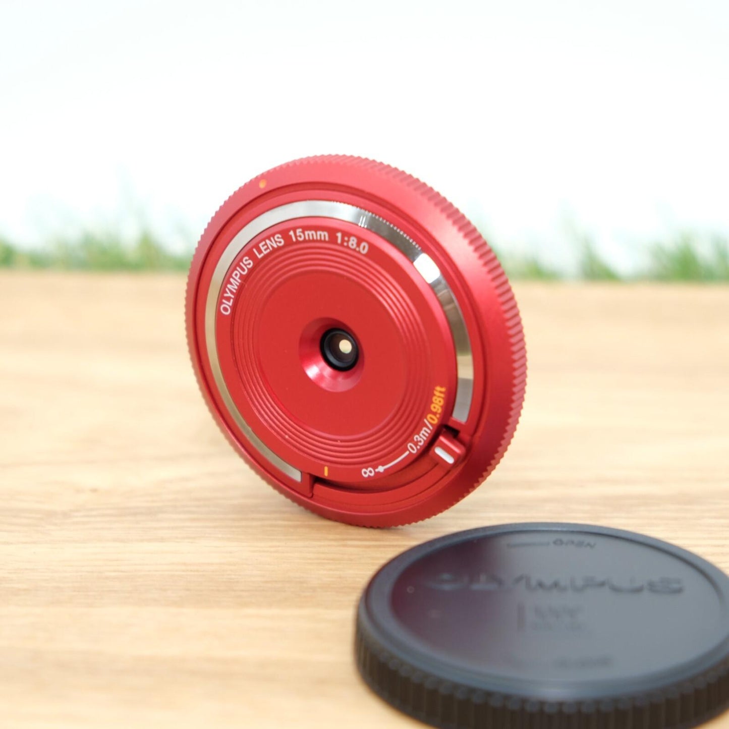 Olympus 15mm f/8 Lens BCL-1580 Red for PEN Camera W/ Box Japan [Mint] #1077C