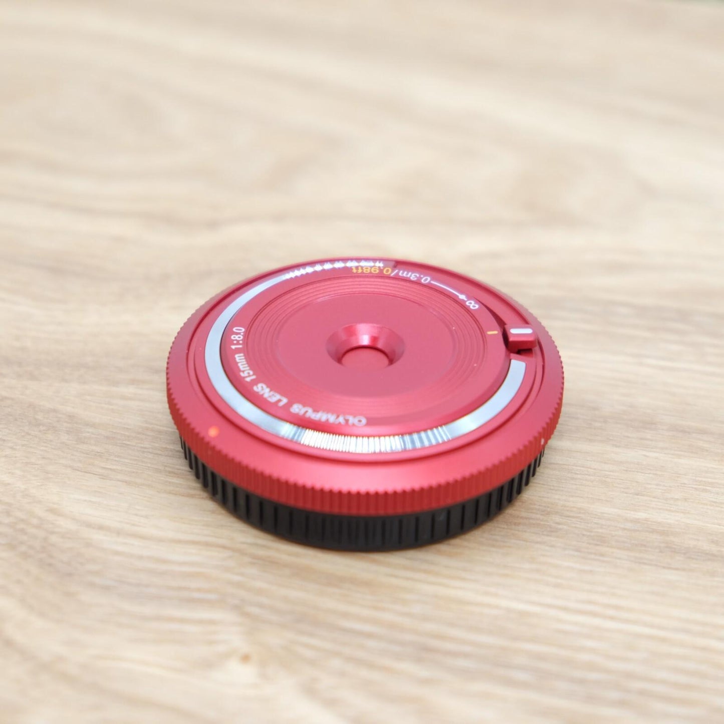 Olympus 15mm f/8 Lens BCL-1580 Red for PEN Camera W/ Box Japan [Mint] #1077C