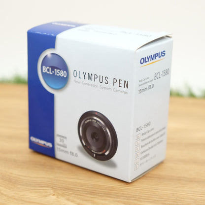 Olympus 15mm f/8 Lens BCL-1580 Red for PEN Camera W/ Box Japan [Mint] #1077C