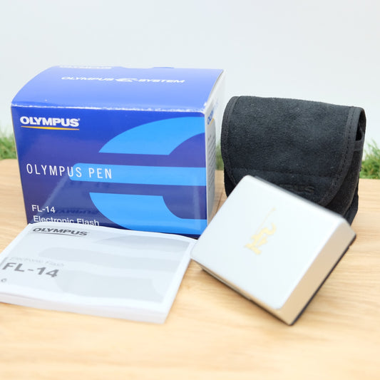 Olympus FL-14 Electronic Shoe Mount Flash W/ Box & Case Japan [Mint] #1274