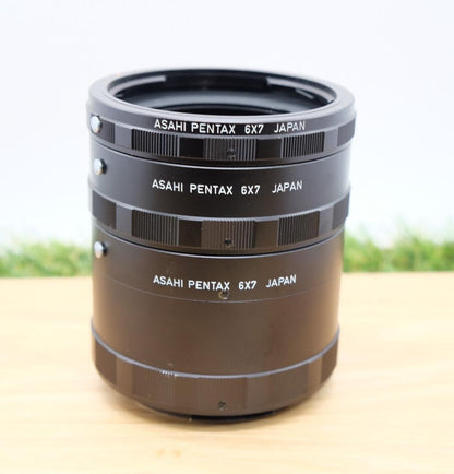 アサヒペンタックス 6x7 オートエクステンションチューブ 67リング 1/2/3セット 日本製 [ニアミント] #1175A 