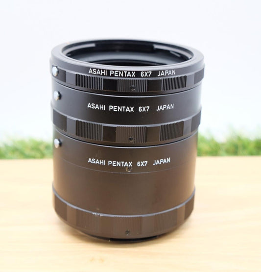 アサヒペンタックス 6x7 オートエクステンションチューブ 67リング 1/2/3セット 日本製 [ニアミント] #1175A 
