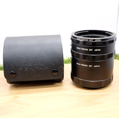 Asahi PENTAX 6x7 Auto Extension Tube 67 Ring 1 2 3 Set  W/ Case [N Mint] #1175B