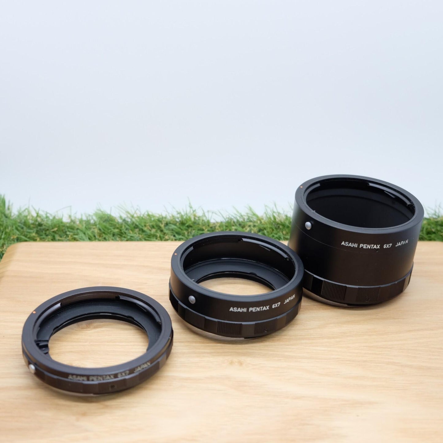 Asahi PENTAX 6x7 Auto Extension Tube 67 Ring 1 2 3 Set  W/ Case [N Mint] #1175B