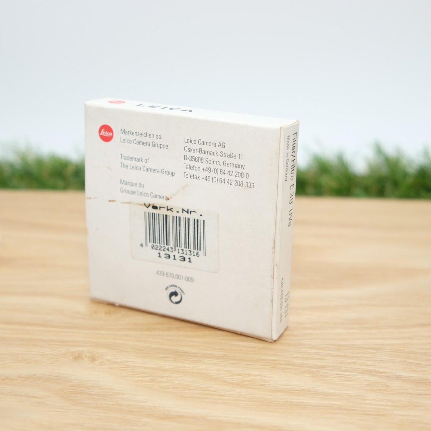 Leica Genuine E39 UVa Lens Filter 13131 Black W/ Box & Case Japan [Mint] #1285