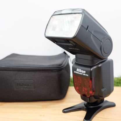 Nikon SB-910 Speedlight Shoe Mount Flash Tested Black W/ Case JP [Mint] #1144B