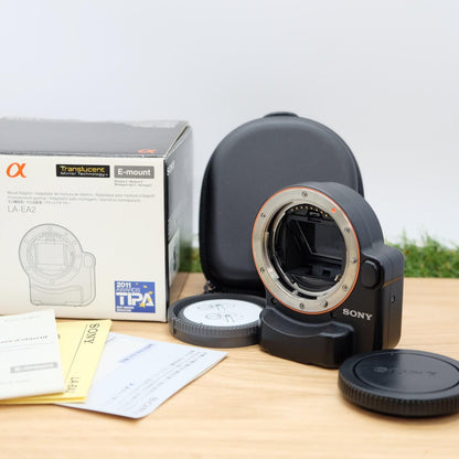 Sony LA-EA2 A-mount to E-mount FE Lens Adapter Black W/ Box Japan [Mint] #1229A