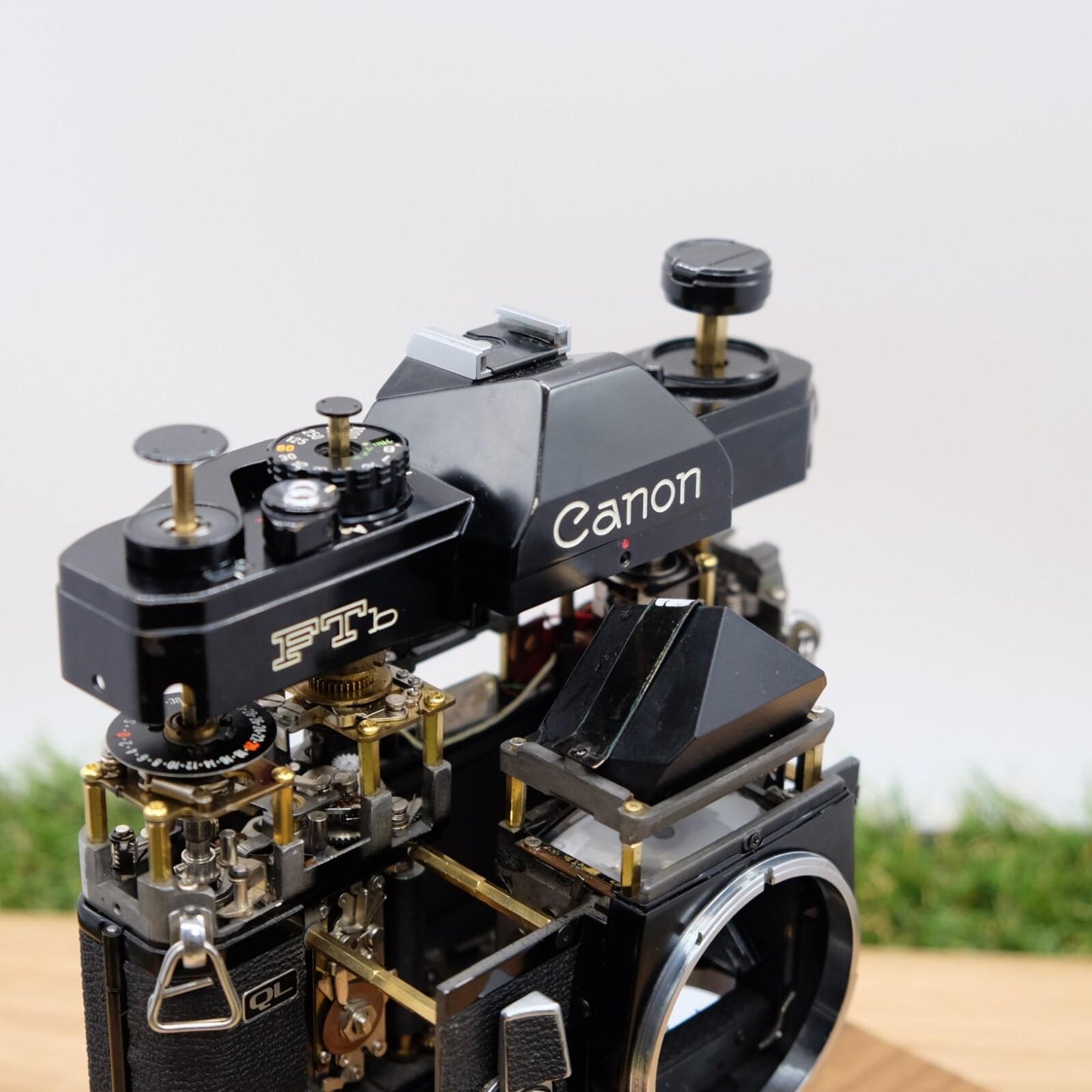 Canon FTb QL 35mm Film Black Artistic Brass Skeleton Mod Handmade in Japan #1311