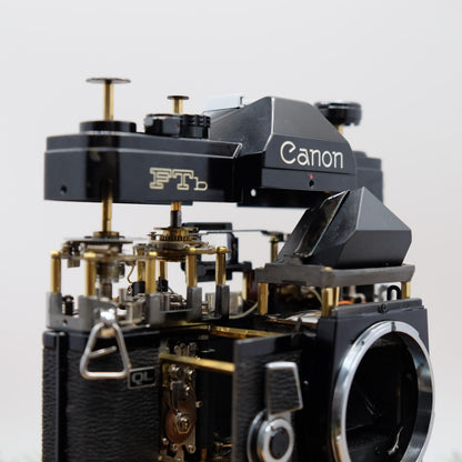 Canon FTb QL 35mm Film Black Artistic Brass Skeleton Mod Handmade in Japan #1311