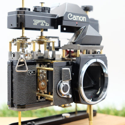 Canon FTb QL 35mm Film Black Artistic Brass Skeleton Mod Handmade in Japan #1311
