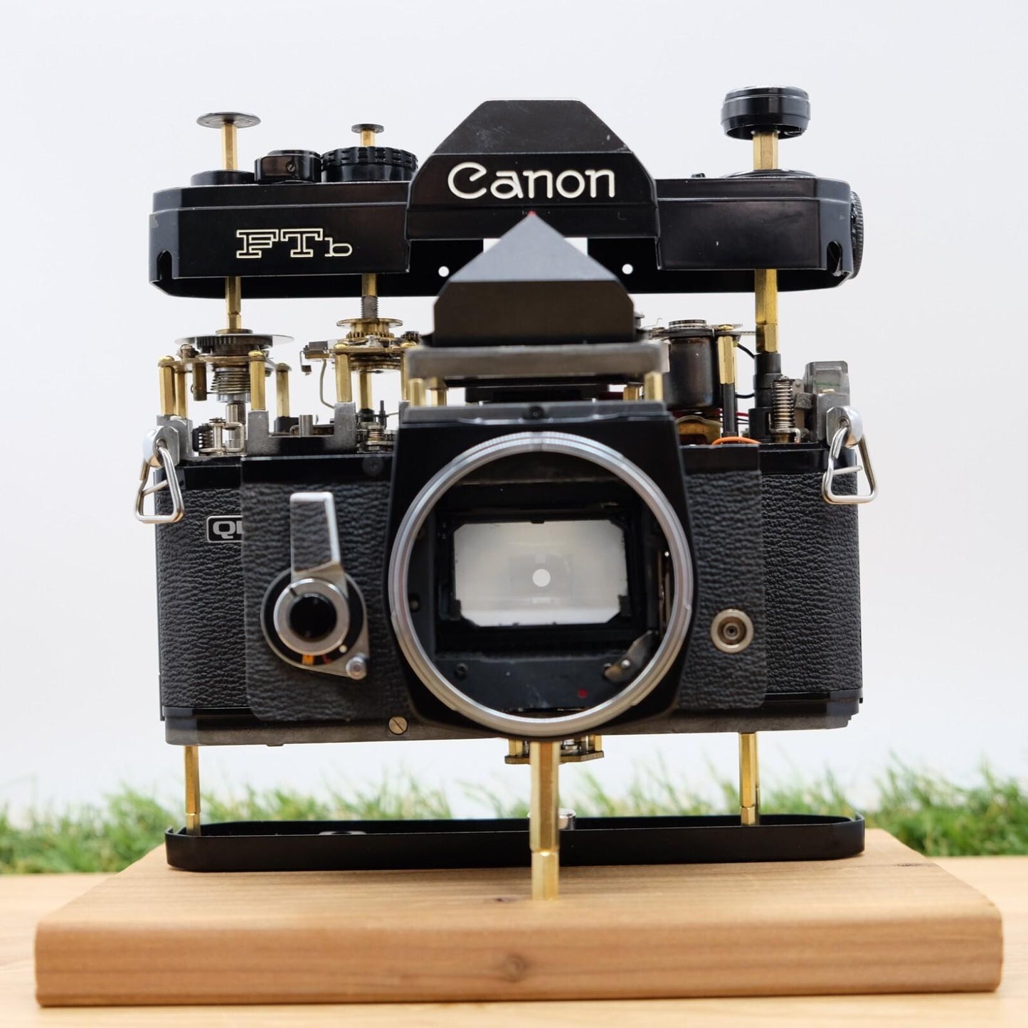 Canon FTb QL 35mm Film Black Artistic Brass Skeleton Mod Handmade in Japan #1311