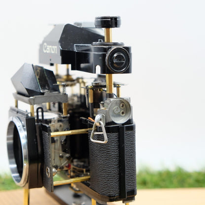 Canon FTb QL 35mm Film Black Artistic Brass Skeleton Mod Handmade in Japan #1311