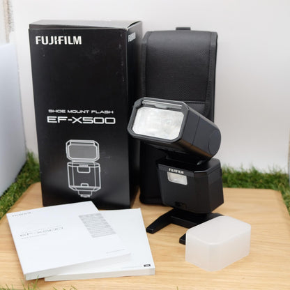 FUJIFILM EF-X500 Flash Clip on Shoe Black W/ Box From Japan [Near Mint] #1325