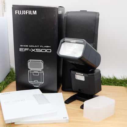 FUJIFILM EF-X500 Flash Clip on Shoe Black W/ Box From Japan [Near Mint] #1325