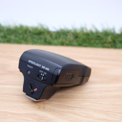 Nikon Speedlight SB-400 Shoe Mount Flash Tested W/Case Black Japan [Mint] #1220A