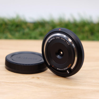 Olympus 15mm f8 Lens BCL-1580 Black for PEN Camera W/ Cap Japan [N Mint] #1041C