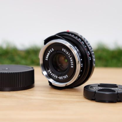 Voigtlander COLOR SKOPAR 35mm F2.5 P II VM for Leica M W/ Box Japan [Mint] #1334