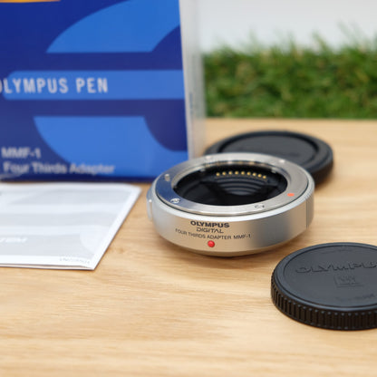 Olympus MMF-1 Four thirds Adapter Micro Four Thirds  W/ Box [Mint] #23092E