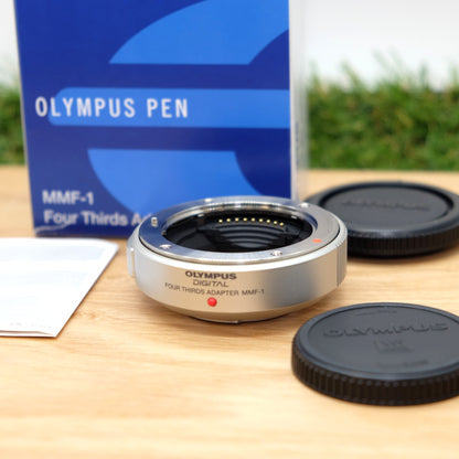 Olympus MMF-1 Four thirds Adapter Micro Four Thirds  W/ Box [Mint] #23092E